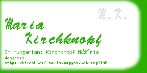 maria kirchknopf business card